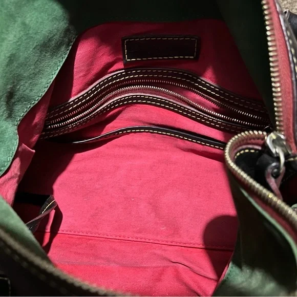 Dooney & Bourke Florentine Large Leather Satchel Dark Brown - Picture 13 of 15